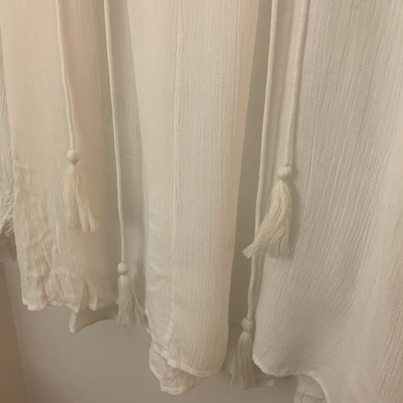 French Connection White Flowy Smocked Avea Shirt - Picture 7 of 11